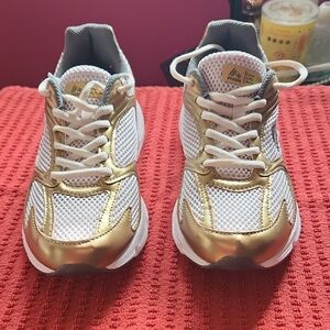Reebok Gold and White Athletic Shoes